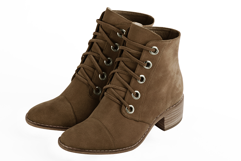 Bottines à clearance lacets marron femme